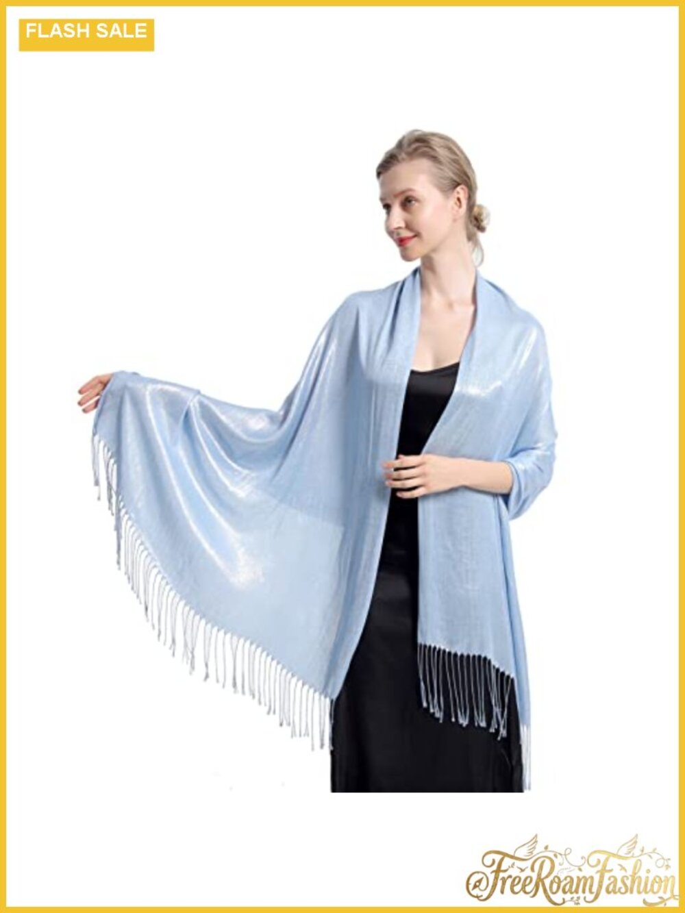 Metallic Sparkly Pashmina Shawl Wrap for Evening Party